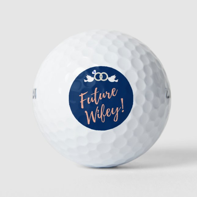 Future Wifey Love Birds in Deep Blue Golfball (Vorderseite)