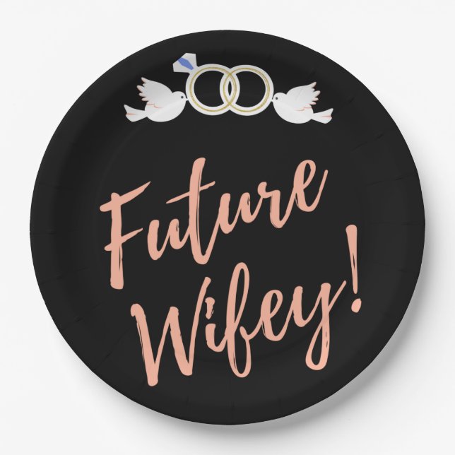 Future Wifey Love Birds Pappteller (Vorderseite)