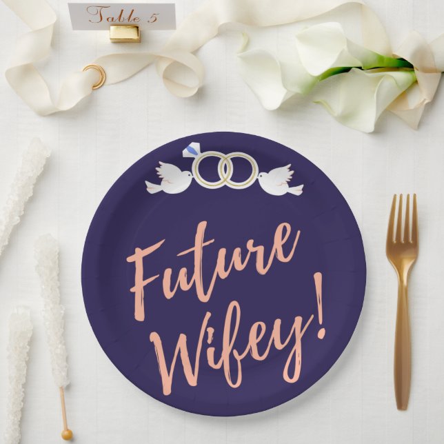 Future Wifey Love Birds Pappteller (Hochzeit)