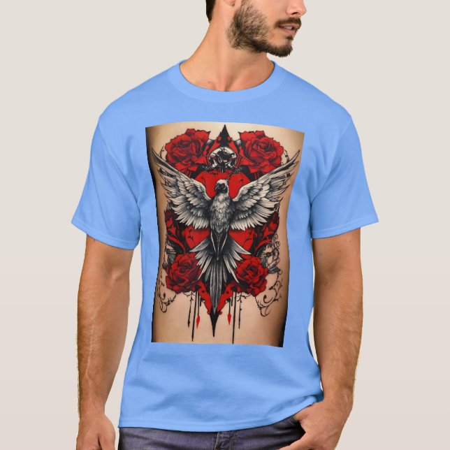 "Future Wing: Fine Line Tattoo" T-Shirt (Vorderseite)