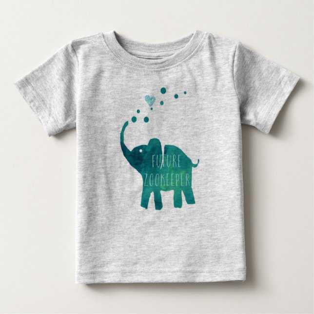 Future Zookeeper Elephant Kleinkind Long Sleeve Baby T-shirt (Vorderseite)
