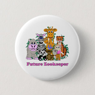 Future Zookeeper Girl Button