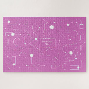 Futurist Muster: Violet (weißer Text) 006 Puzzle