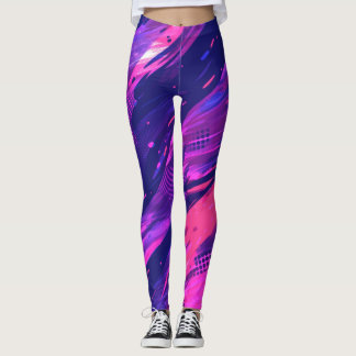 🎨 Futuristic Abstract Purple & Blue Pattern - Bol Leggings