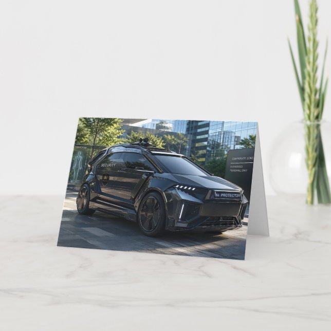 Futuristic AI Security Vehicle  Karte (Vorderseite)
