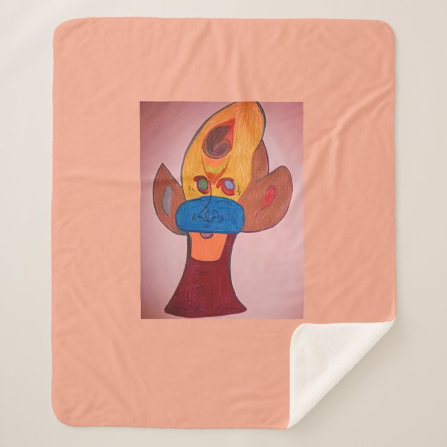 Futuristic Animal Art Sherpa Blanket Sherpadecke (Vorderseite)