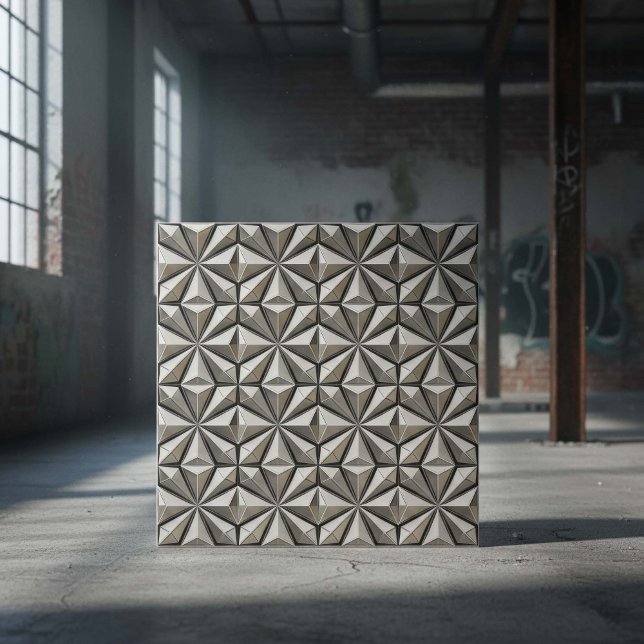 Futuristic Chrome Relief Silver #18 ID1227 Fliese (Von Creator hochgeladen)