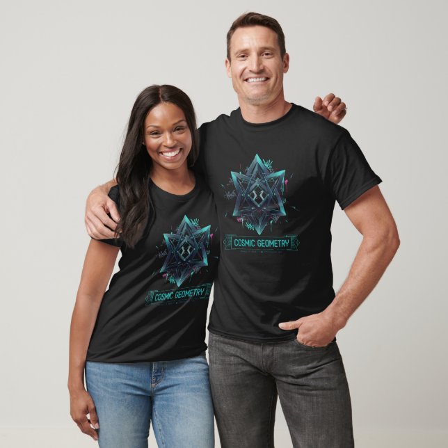 Futuristic Cosmic Geometry Sacred Dark Style T-Shirt (Unisex)