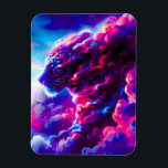 Futuristic Cosmic Neon Leopard  Magnet<br><div class="desc">A powerful cosmic leopard emerging from vibrant clouds of neon pink,  electric blue,  and deep violet.</div>