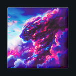 Futuristic Cosmic Neon Leopard  Magnet<br><div class="desc">A powerful cosmic leopard emerging from vibrant clouds of neon pink,  electric blue,  and deep violet.</div>