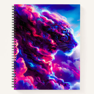 Futuristic Cosmic Neon Leopard Notizbuch