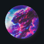 Futuristic Cosmic Neon Leopard  Pappteller<br><div class="desc">A powerful cosmic leopard emerging from vibrant clouds of neon pink,  electric blue,  and deep violet.</div>