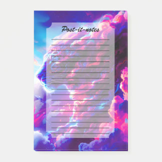 Futuristic Cosmic Neon Leopard Post-it Klebezettel