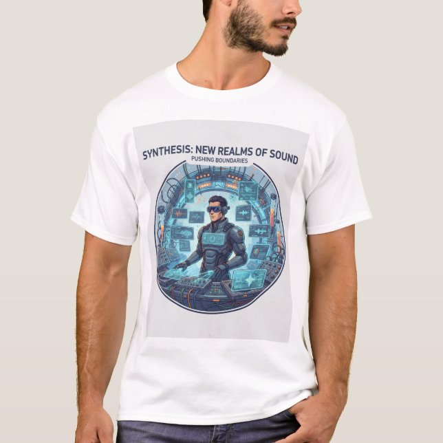 Futuristic DJ Lab Tee – Science Meets Sound (Vorderseite)
