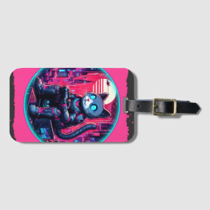 Futuristic Feline Tech Gepäckanhänger