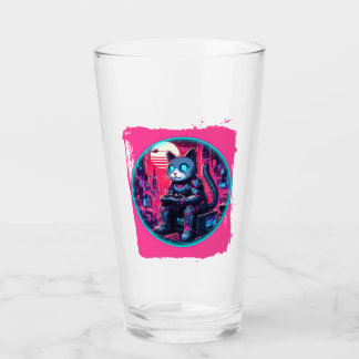 Futuristic Feline Tech Glas