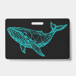 Futuristic Geometric Whale Badge Ausweis