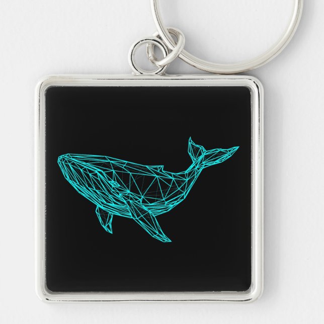 Futuristic Geometric Whale Keychain Schlüsselanhänger (Vorne)
