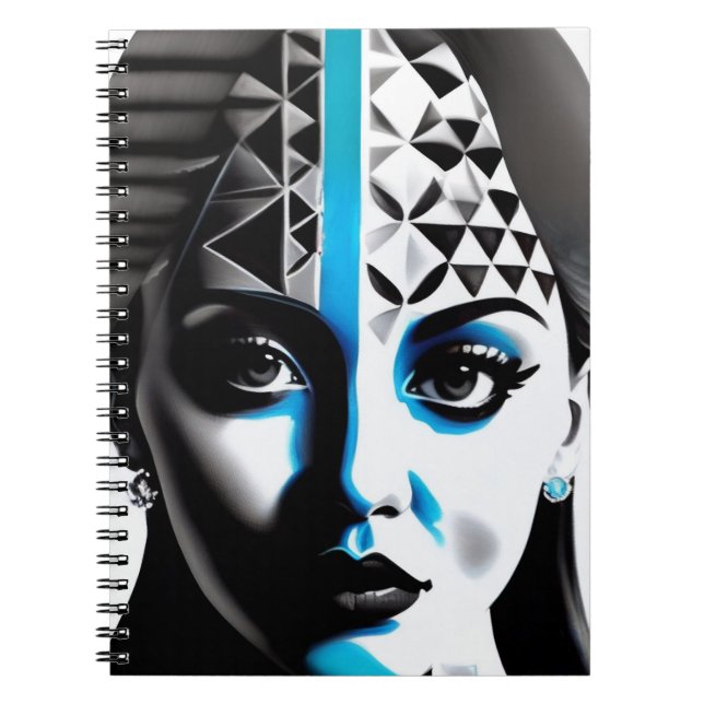 Futuristic Geometric Woman Notebook Notizblock (Vorderseite)