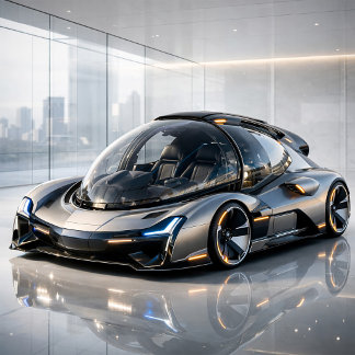 Futuristic High-Tech Concept Car Design Print Karte