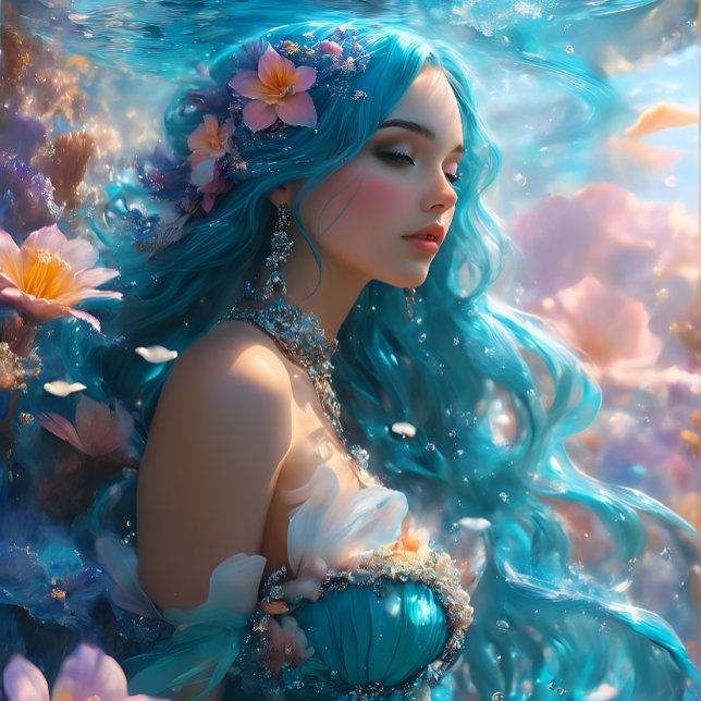 Futuristic Icy Blue Mermaid Schnitt Paper Seidenpapier (Von Creator hochgeladen)