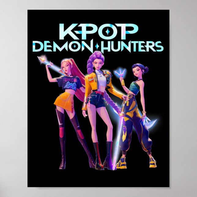 Futuristic K-Pop Style Cyberpunk Girl Group Poster (Vorne)