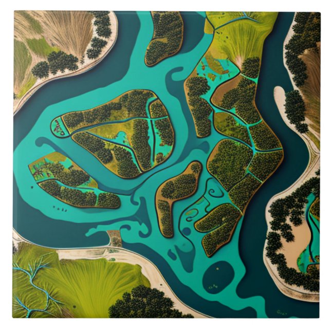 Futuristic Marshlands Fliese (Vorderseite)