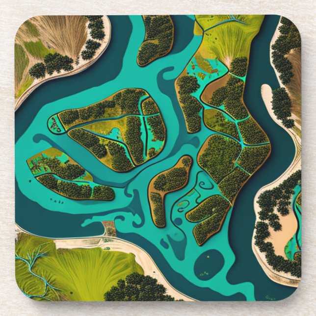 Futuristic Marshlands Getränkeuntersetzer (Vorderseite)