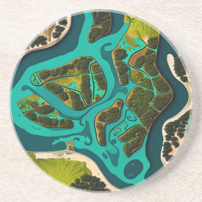Futuristic Marshlands Getränkeuntersetzer (Vorne)