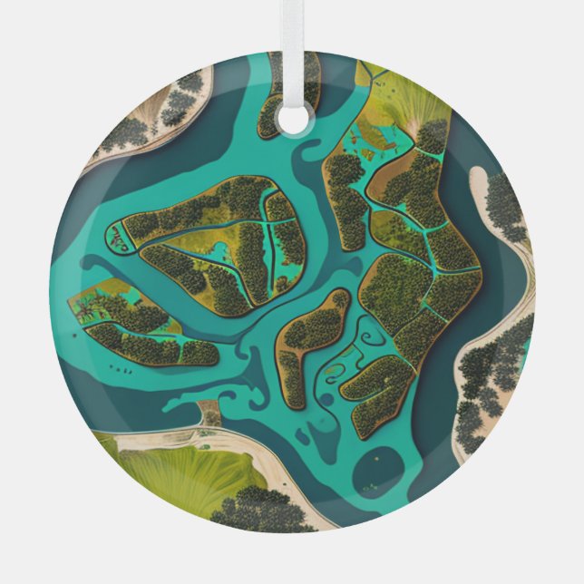 Futuristic Marshlands Ornament Aus Glas (Vorderseite)