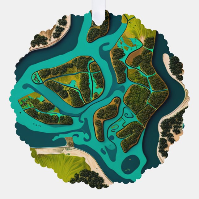 Futuristic Marshlands Ornament Karte (Vorderseite)