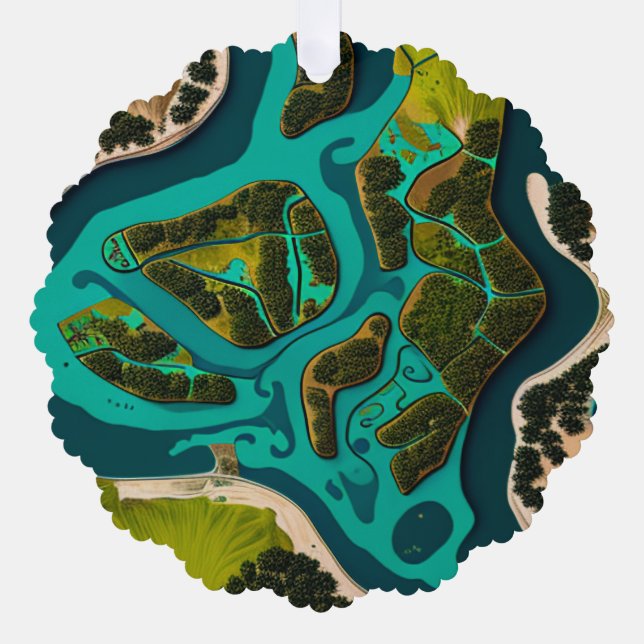 Futuristic Marshlands Ornament Karte (Vorderseite)