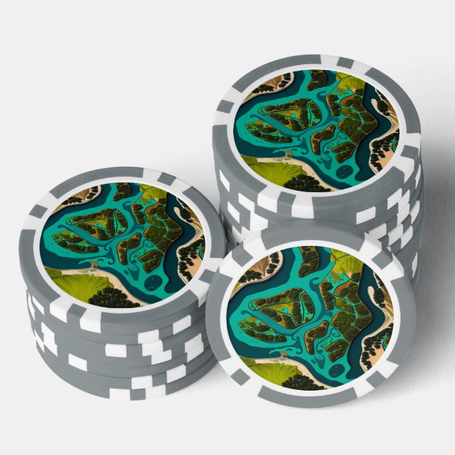 Futuristic Marshlands Pokerchips (Stapel)