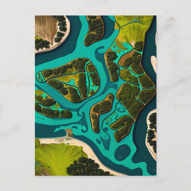 Futuristic Marshlands Postkarte (Vorderseite)