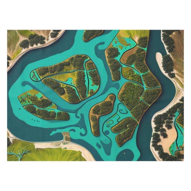 Futuristic Marshlands Tischdecke (Vorderseite (Horizontal))