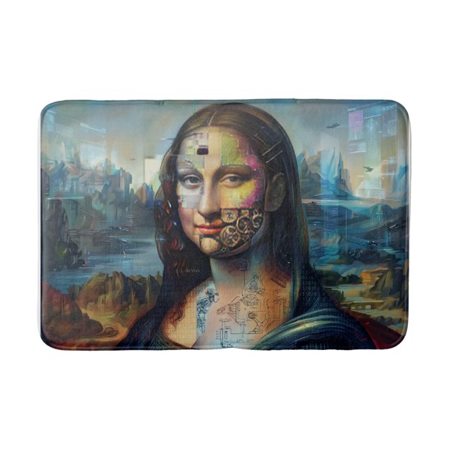 Futuristic Mona Lisa Bath Mat Badematte (Vorderseite)