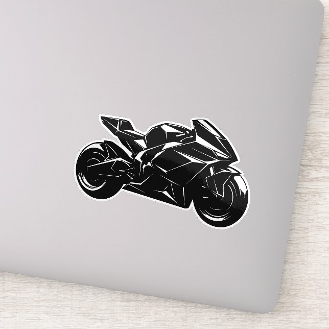 Futuristic Motorcycle Black White Vector  Aufkleber (Detail)