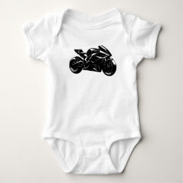 Futuristic Motorcycle Black White Vector  Baby Strampler