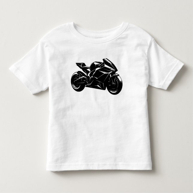 Futuristic Motorcycle Black White Vector  Kleinkind T-shirt (Vorderseite)