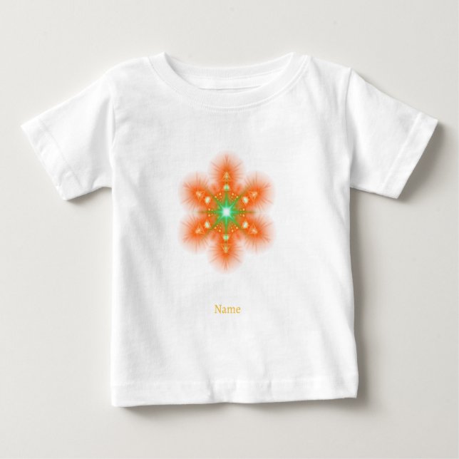 Futuristic Neon Glow Flower Graphic Baby T-shirt (Vorderseite)