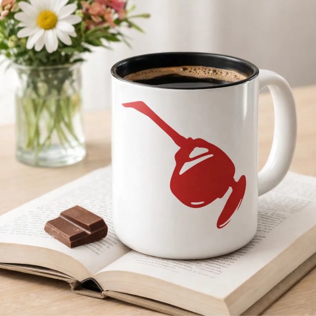 Futuristic Red Tech Design.Für Programmierer und E Zweifarbige Tasse (Von Creator hochgeladen)