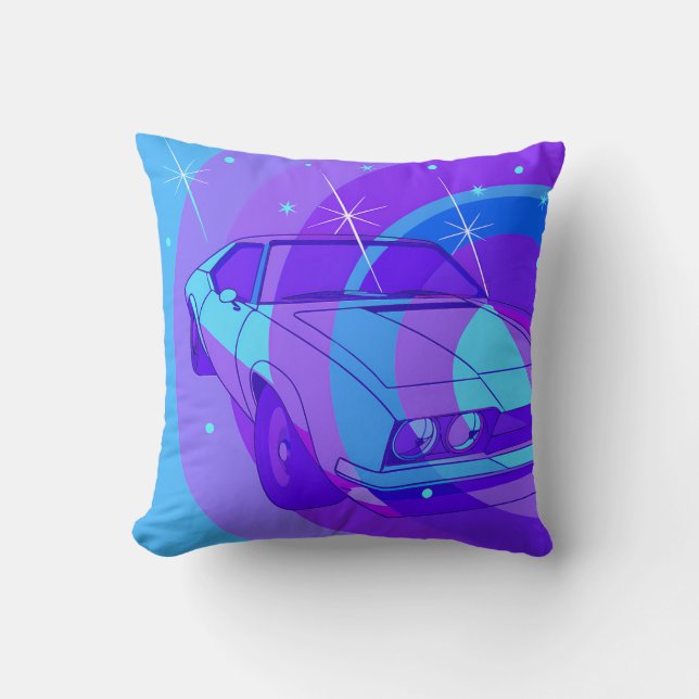 Futuristic Ride: Psychedelic Car Journey Kissen (Vorderseite)