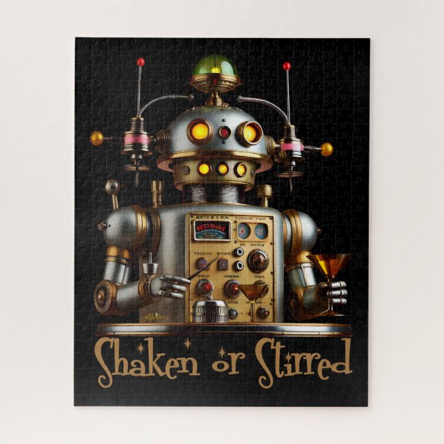 Futuristic Robot Bartender "Shaken or Stirred" Puzzle (Vertikal)