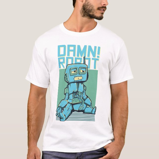 Futuristic Robot Illustration - Cybernetic Tech Ar T-Shirt (Vorderseite)