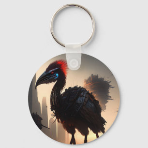 Futuristic Robotic Australian Emu, Keyring Schlüsselanhänger