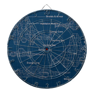 "Futuristic Spacecraft Blueprint Art" Dartscheibe