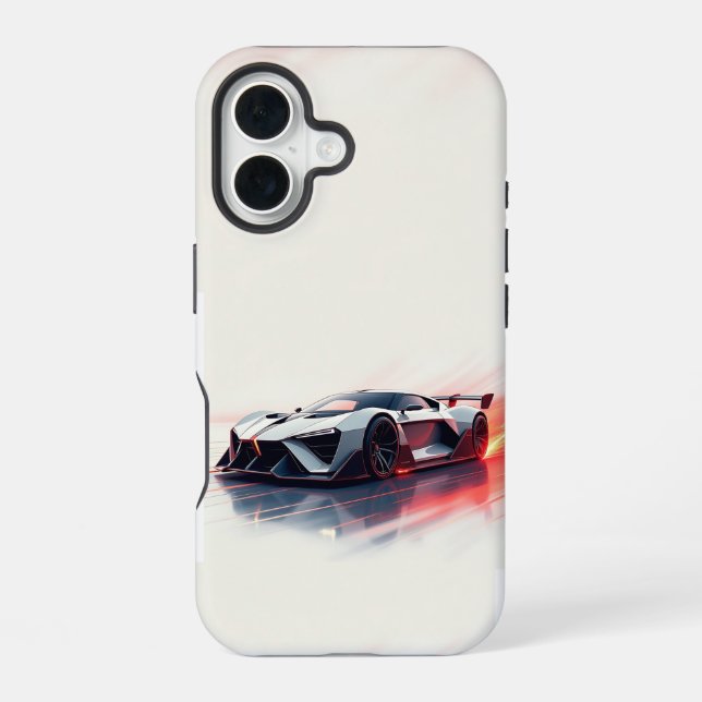 Futuristic Sports Car - Sleek AI Generated Design iPhone 16 Hülle (Rückseite)