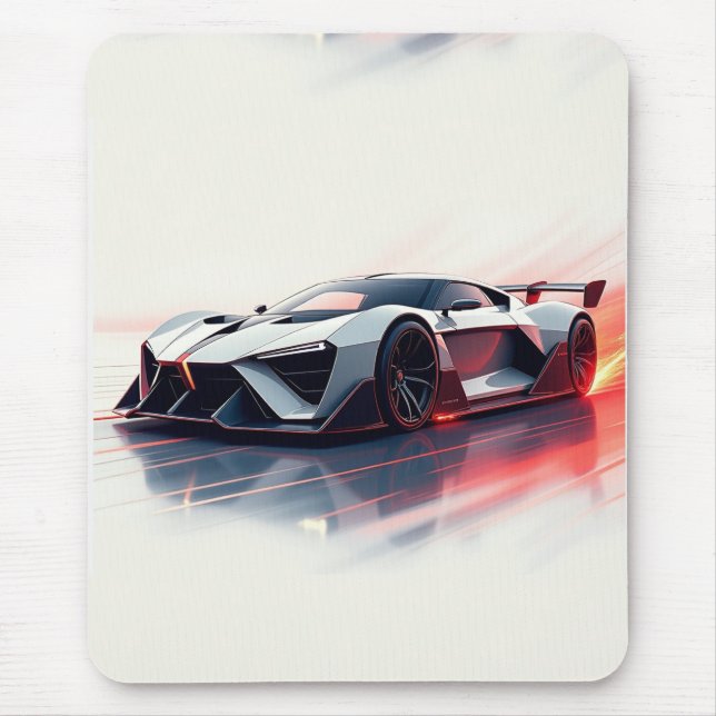 Futuristic Sports Car - Sleek AI Generated Design Mousepad (Vorne)