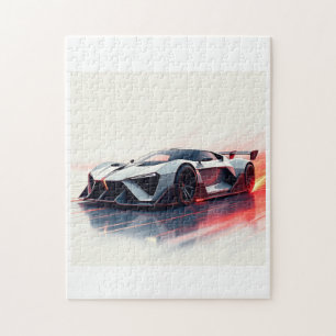 Futuristic Sports Car - Sleek AI Generated Design Puzzle