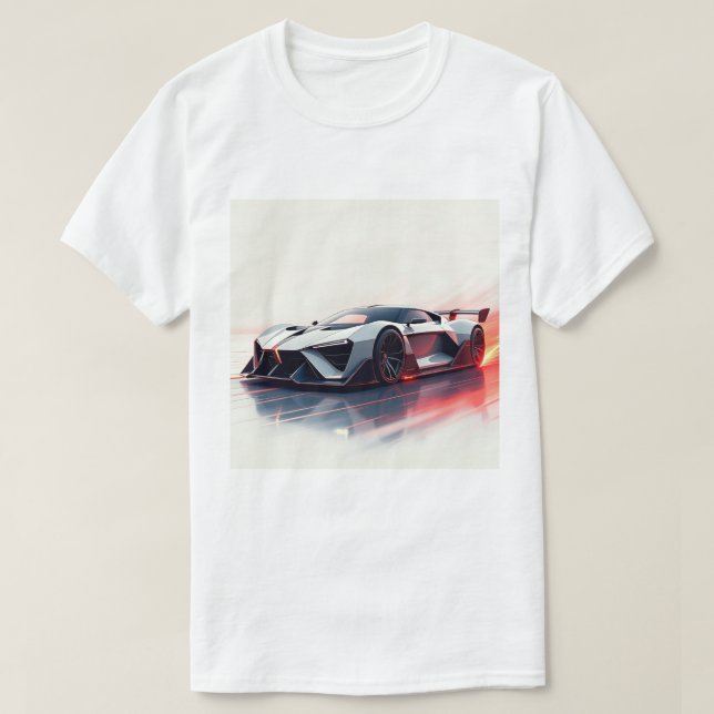 Futuristic Sports Car - Sleek AI Generated Design T-Shirt (Design vorne)